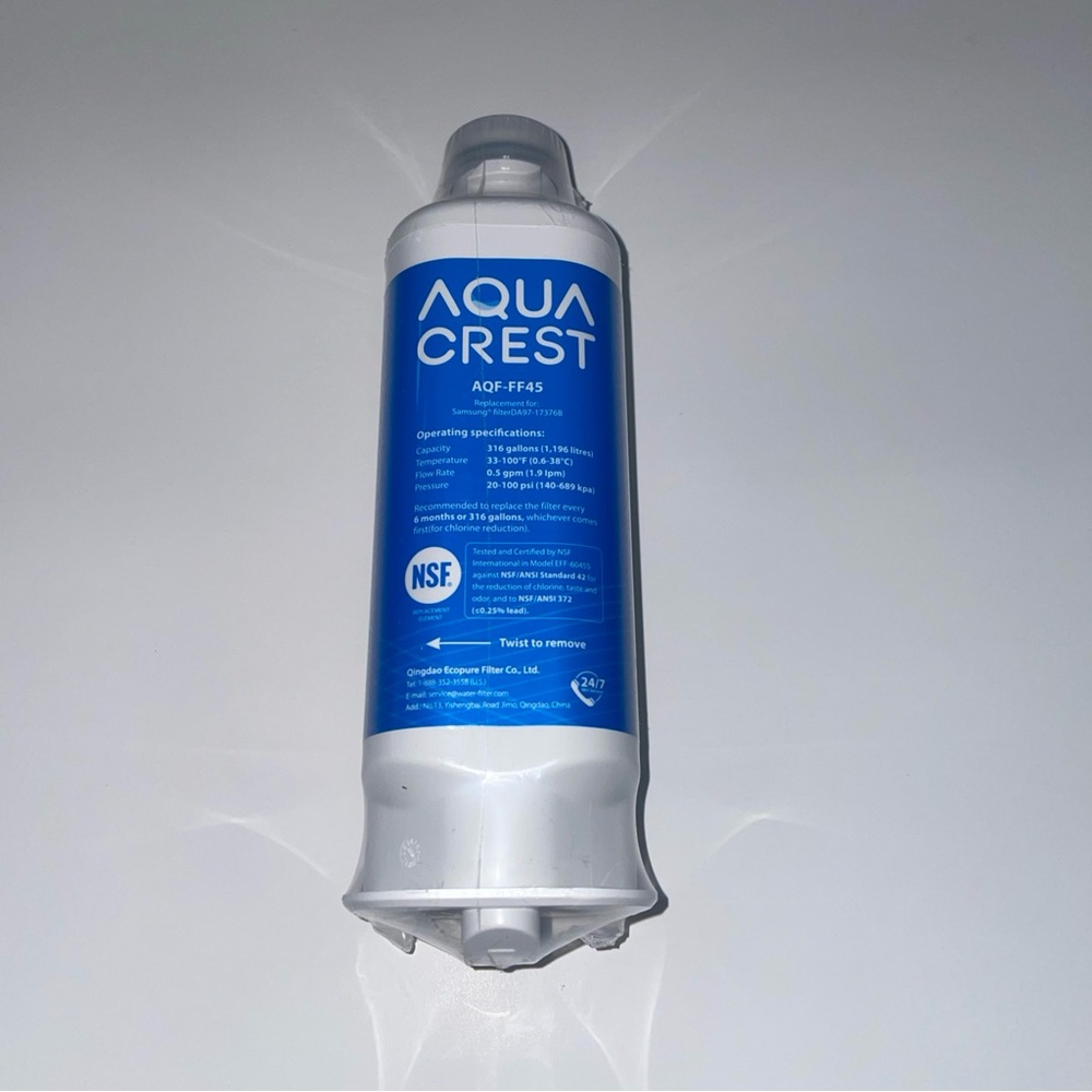 Aqua Crest Blue and White Water Filter for Samsung refrigerator